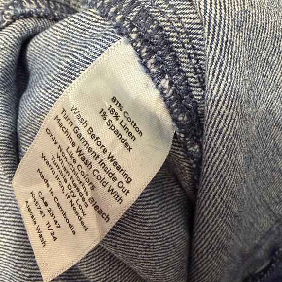 Talbots women’s linen crop straight leg jean size 6p - Picture 12 of 14